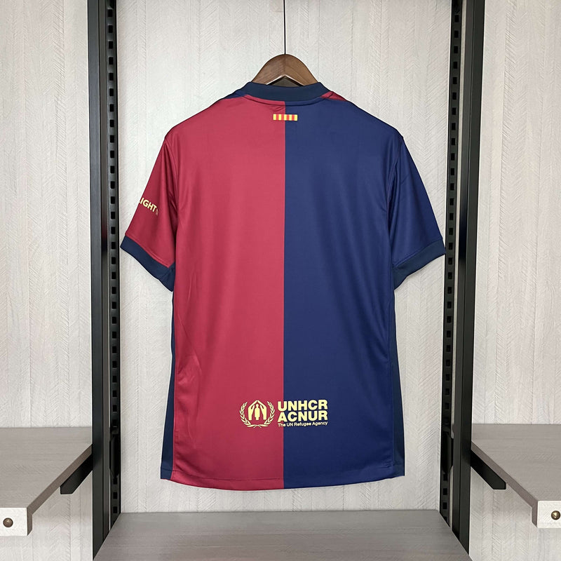 Camisa Barcelona Homem 24/25 - Azul e Vermelha