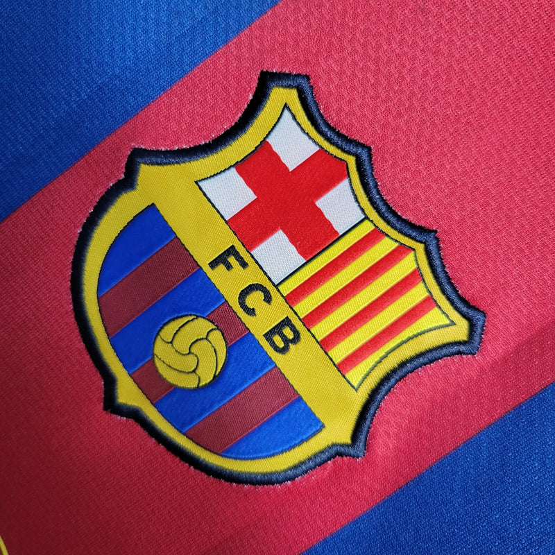Camisa Barcelona Home Messi 10/11 Retrô - Azul e Vermelha