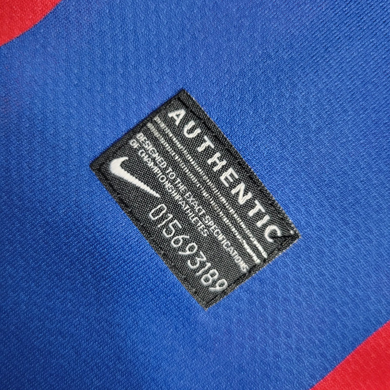 Camisa Barcelona Home Messi 10/11 Retrô - Azul e Vermelha