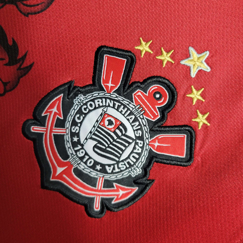Camisa Corinthians Feminina 2011/12 Retrô - Vermelha