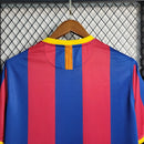 Camisa Barcelona Home Messi 10/11 Retrô - Azul e Vermelha