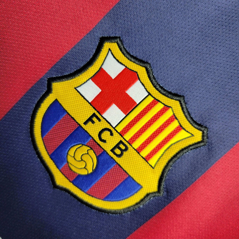 Camisa do Barcelona Homem 14/15 Retrô - Azul e Vermelha