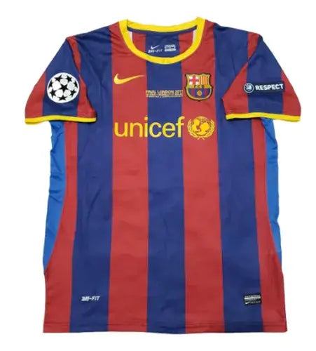 Camisa Barcelona Home Messi 10/11 Retrô - Azul e Vermelha