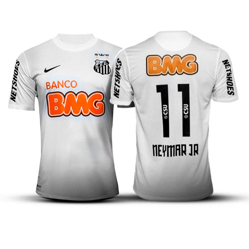 Camisa Santos Neymar jr 11/12 Retro - Branca