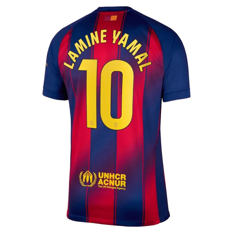 Camisa Barcelona 25/26 Lamine Yamal Torcedor Azul e Vermelha Masculina