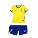 Kit Conjunto Infantil Brasil Home Copa do Mundo 2026 Amarelo