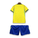 Kit Conjunto Infantil Brasil Home Copa do Mundo 2026 Amarelo