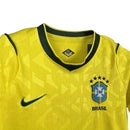 Kit Conjunto Infantil Brasil Home Copa do Mundo 2026 Amarelo